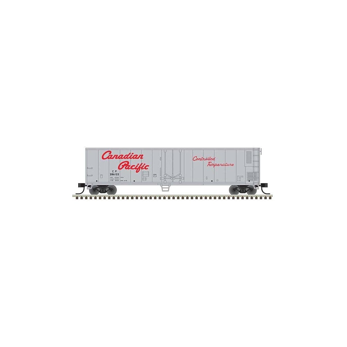 50′ Mechanical Reefer - Ready to Run -- Canadian Pacific 286122 (silver, red, Script Lettering), N, Trainman 50006476