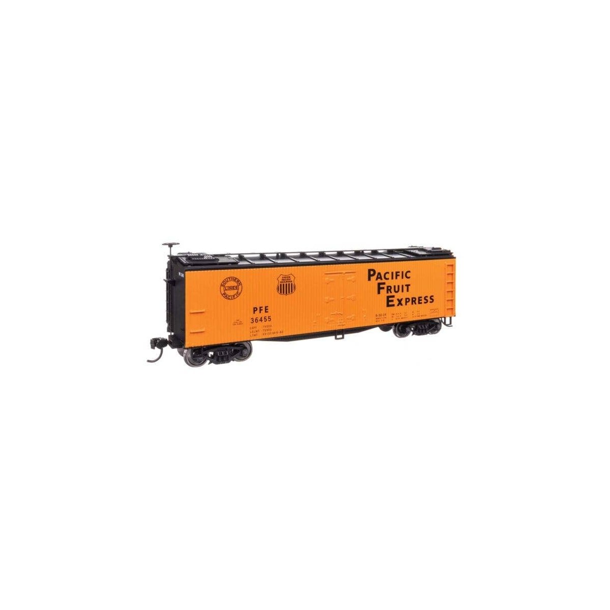 40′ Early Reefer - Ready To Run -- Pacific Fruit Express SP/UP 36455, HO, WalthersMainline 41233