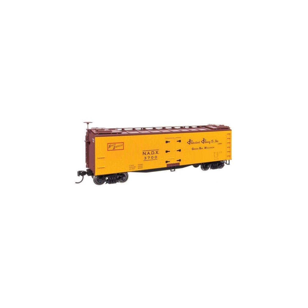 40′ Early Reefer - Ready To Run -- Packerland Packing Co. NADX 3700, HO, WalthersMainline 41237