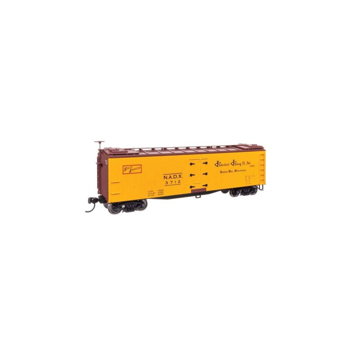 40′ Early Reefer - Ready To Run -- Packerland Packing Co. NADX 3712, HO, WalthersMainline 41239