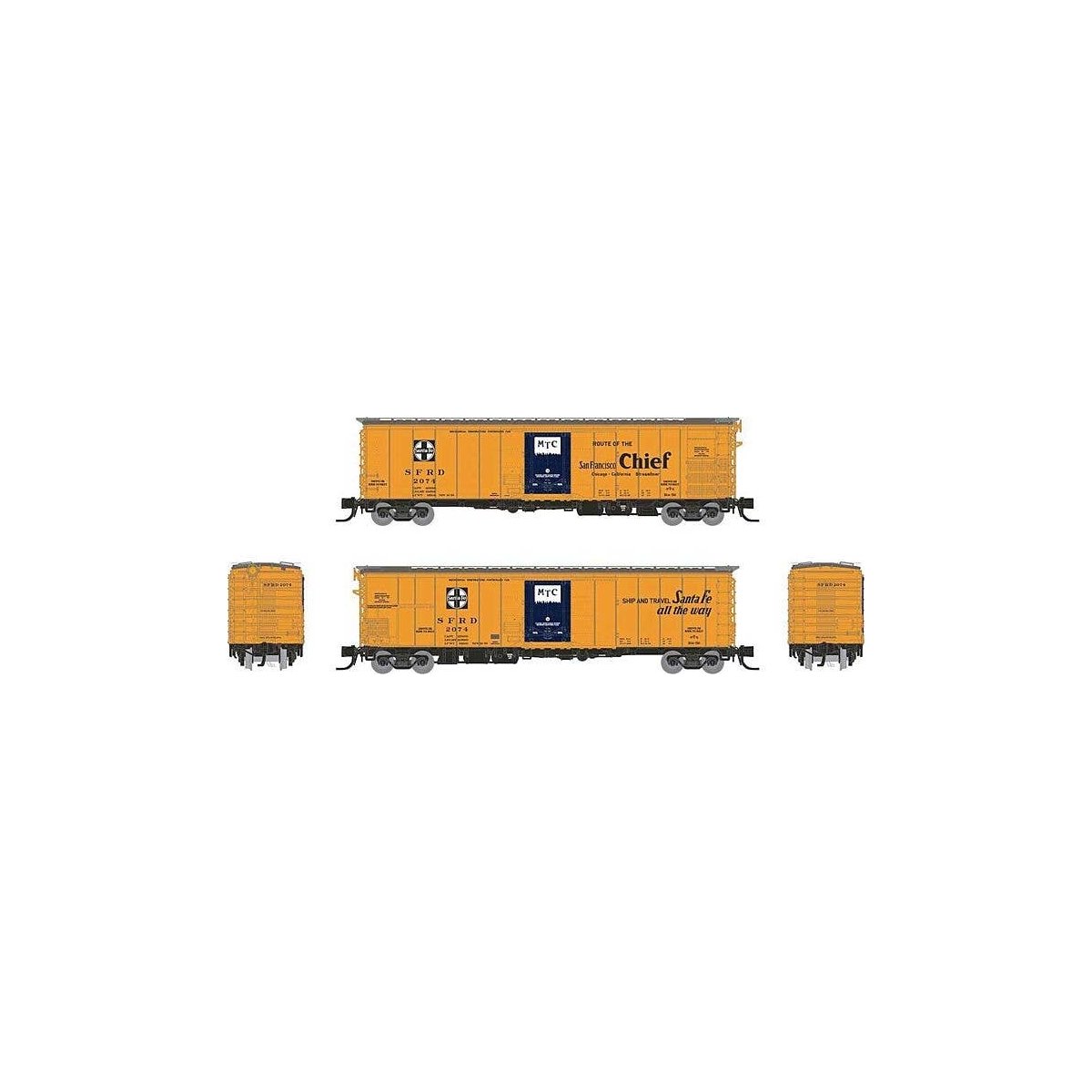 Class RR-56 Mechanical Reefer - Ready to Run -- Santa Fe 1 (orange, blue, black, San Francisc, N, Rapido Trains Inc 561002A
