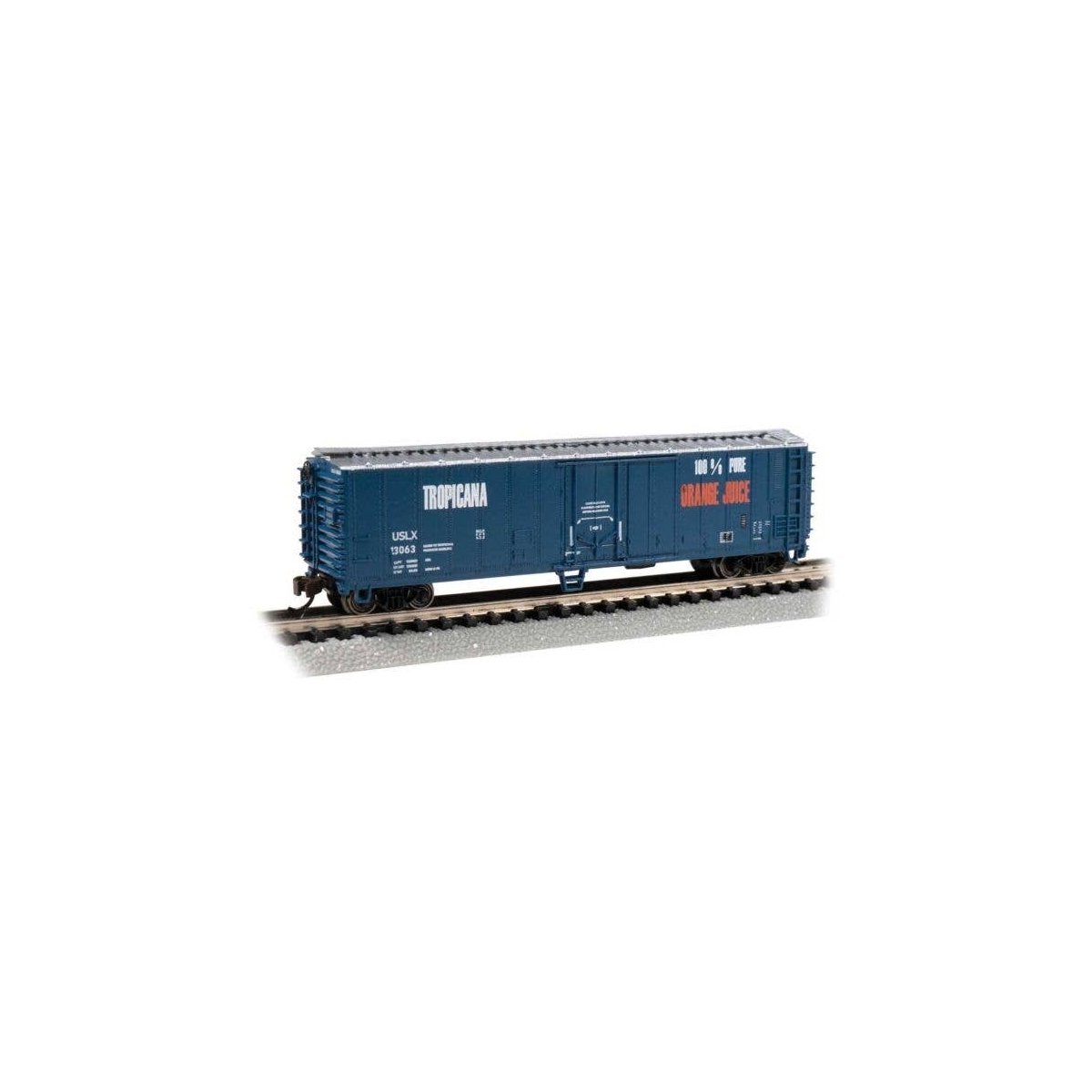 50′ Steel Mechanical Reefer - Ready to Run - Silver Series(R) -- Tropicana 13063 (blue, silve, N, Bachmann Industries 17960
