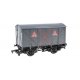 Thomas & Friends(TM) - Wood Boxcar (Box Van) -- Explosives (gray, red, white Warning Icons), HO, Bachmann Industries 77407