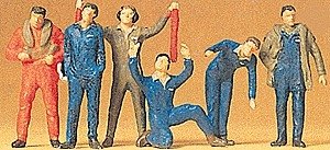 People Working -- Pilots and Ground Crew pkg(6), 1/72, Preiser Kg 72409