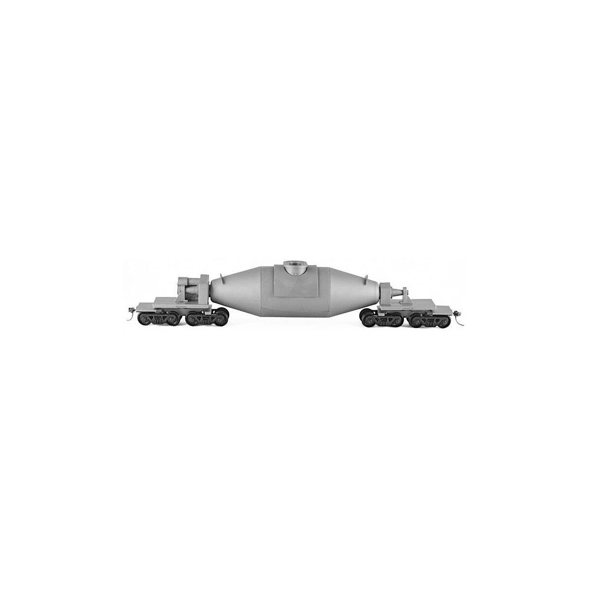 Basic 200-Ton 4-Truck Hot Metal Bottle Car - Kit -- Undecorated (Cone Ends), HO, State Tool & Die 710