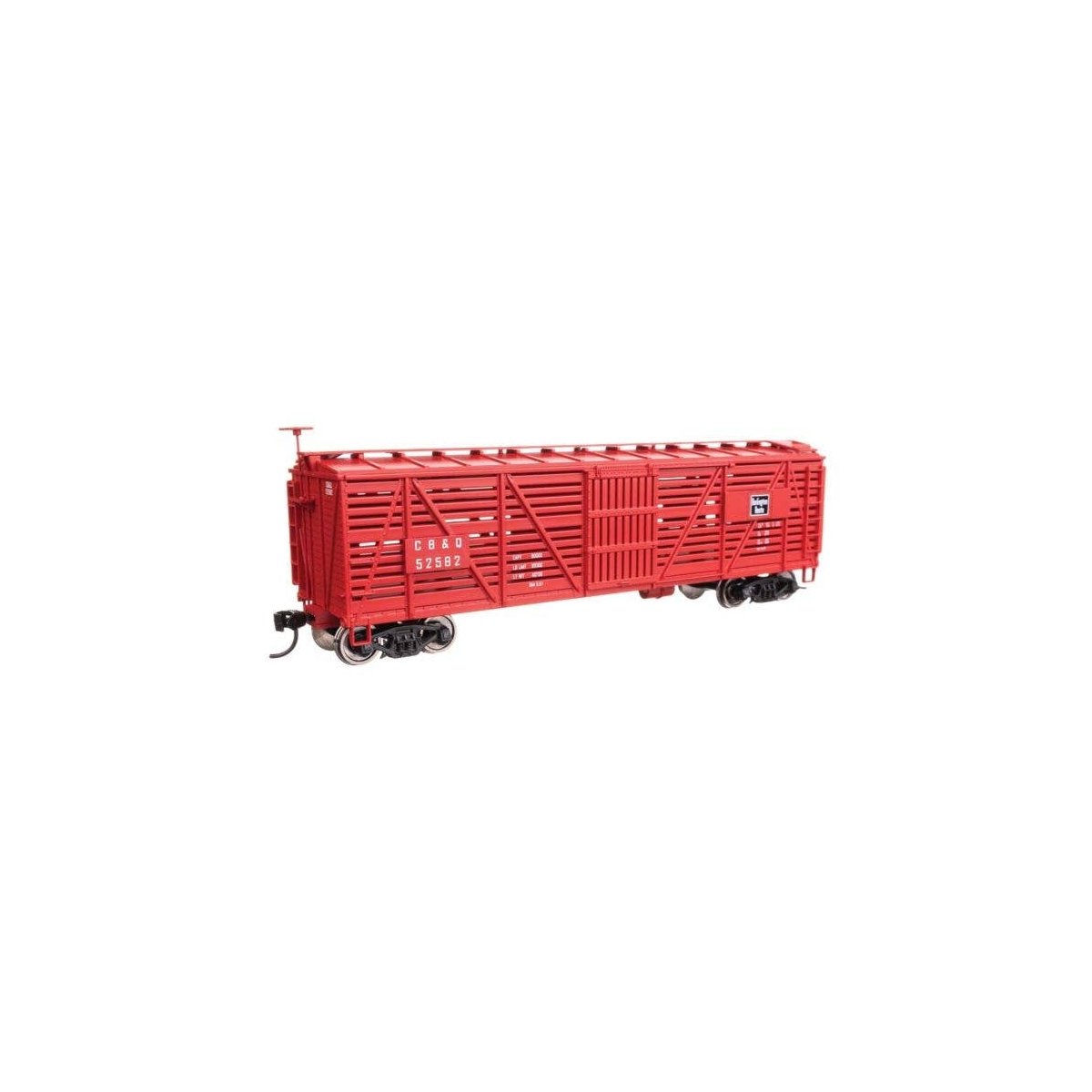 40′ Wood Stock Car - Ready to Run -- Chicago, Burlington & Quincy 52582, HO, WalthersMainline 41454