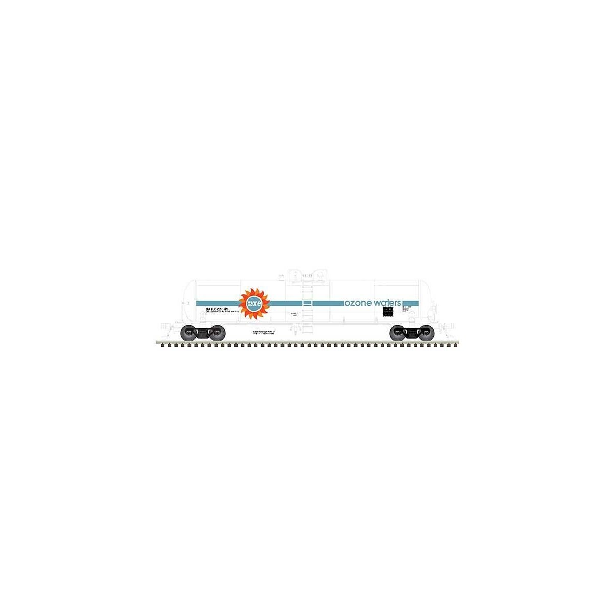 GATX 20,700-Gallon Tank Car - Ready to Run - Master(R) -- Ozone Waters GATX 27348 (wh, N, Atlas Model Railroad Co. 50006305