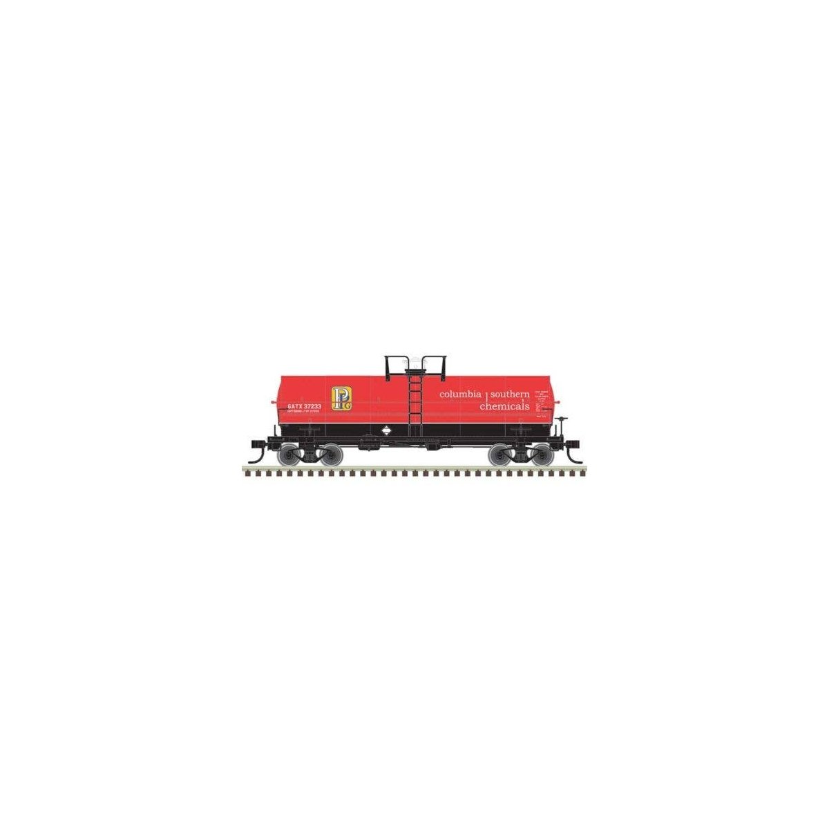 11,000-Gallon Tank Car w/Platform - Ready to Run - Master(R) -- PPG Columbia Southern, N, Atlas Model Railroad Co. 50006594