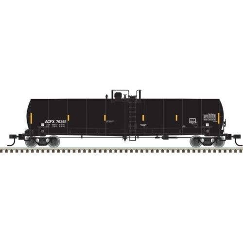 ACF 23,500-Gallon Tank Car - Ready to Run - Master(R) -- ACFX 76361 (black, reportin, HO, Atlas Model Railroad Co. 20007619