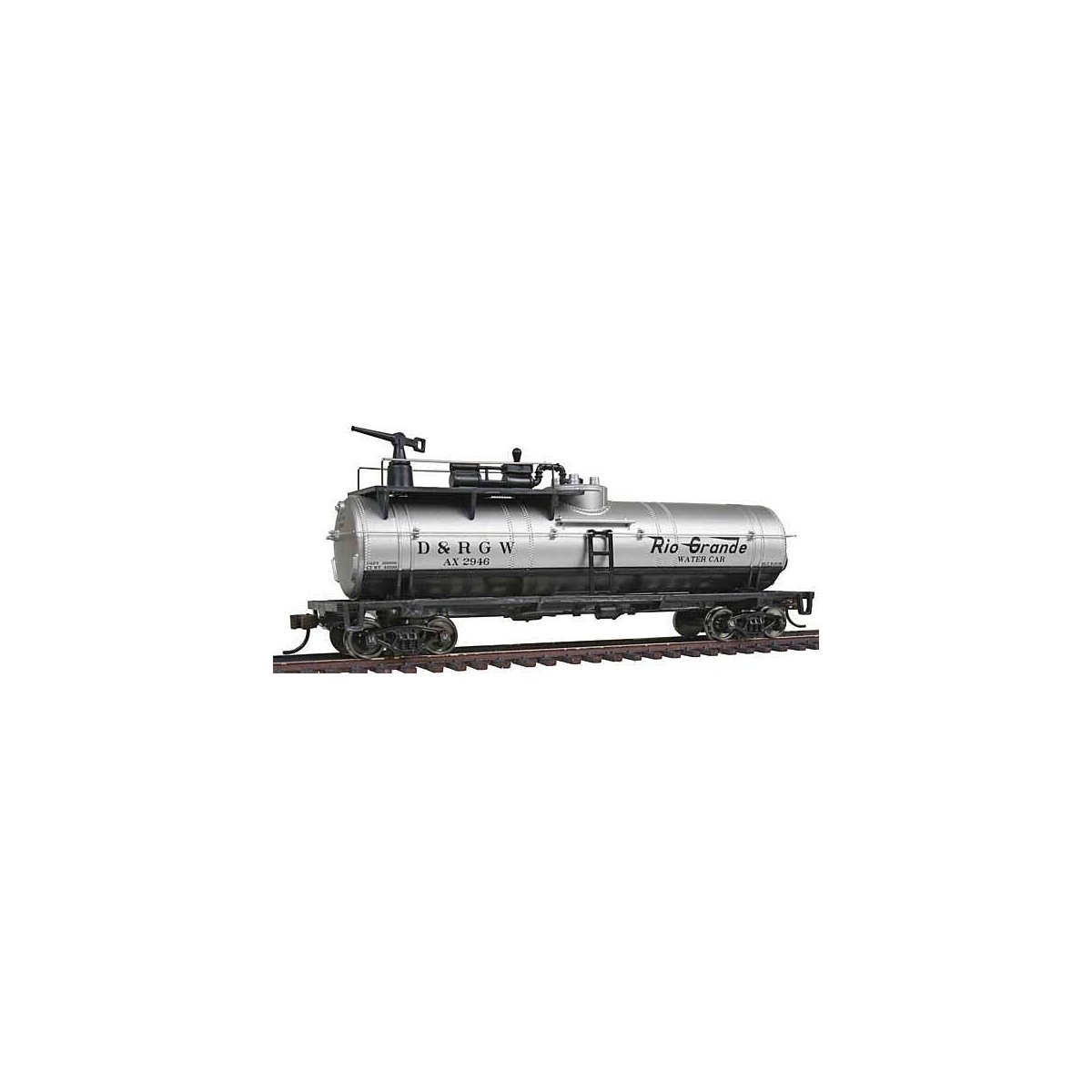 Firefighting Car - Ready to Run -- Denver & Rio Grande Western(TM) AX 2946 (silver, black), HO, WalthersTrainline 1791