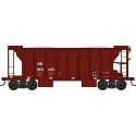 70-Ton 2-Bay Ballast Hopper with Side Chutes (Ballast Gates) - Ready to Run -- Burlingt, HO, Bowser Manufacturing Co. 43652