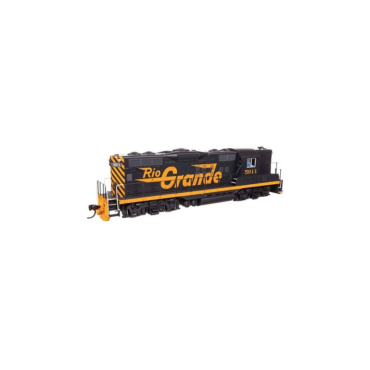 EMD GP9 Phase II with High Hood - ESU(R) Sound and DCC -- Denver & Rio Grande Western 5911 (bla, HO, WalthersMainline 20496