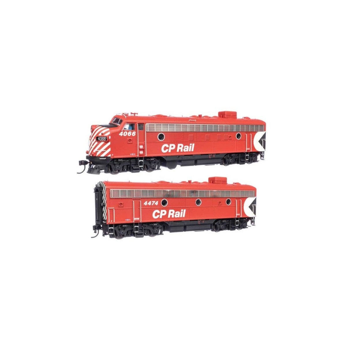 EMD FP7 & F7B Standard DC -- Canadian Pacific 4066, 4474 (red, white Multi-Mark), HO, WalthersProto 49550