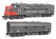EMD FP7 & F7B Standard DC -- Southern Pacific(TM) 6448 & 8298 (gray, Scarlet, white), HO, WalthersProto 49558
