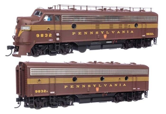 EMD FP7 & F7B Standard DC -- Pennsylvania Railroad EFP-15 9832A, EH-15 9832B (Tuscan, 5-Stripe), HO, WalthersProto 49536