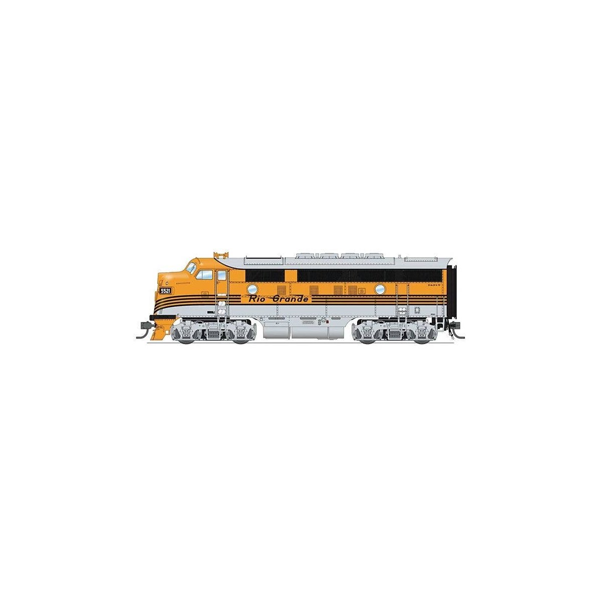 EMD F3 A-Unpowered B Set - Standard DC - Stealth -- Denver & Rio Grande Western 5521, 55, HO, Broadway Limited Imports 9667