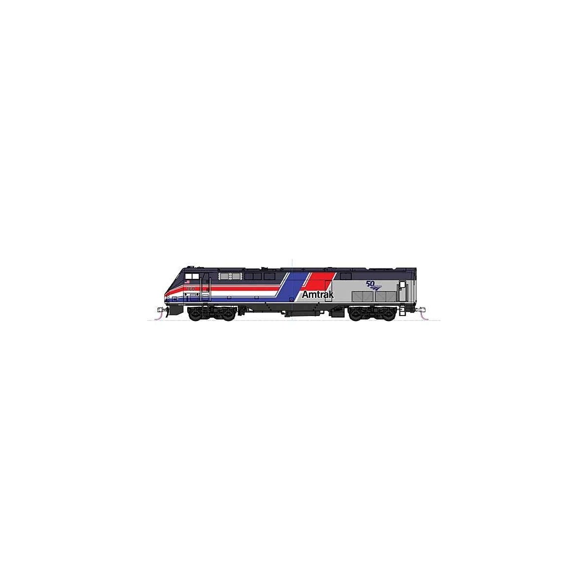 GE P42 Genesis - LokSound & DCC -- Amtrak 160 (50th Anniversary Phase III Hockey Stick, silver, , HO, Kato USA Inc 376116LS