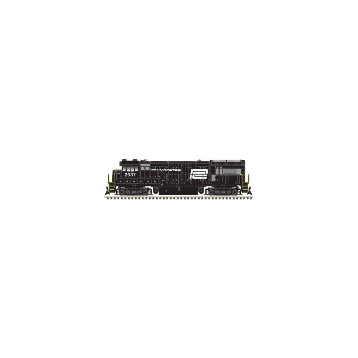GE U33/36B - Sound and DCC - Master(R) Gold -- Penn Central 2921 (black, white), N, Atlas Model Railroad Co. 40005926