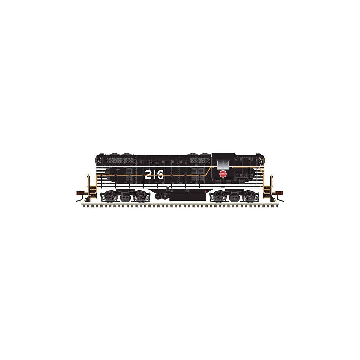 EMD GP7 - Standard DC - Classic(R) Silver -- Missouri Pacific 216 (Ex-C&EI, black, w, HO, Atlas Model Railroad Co. 10003937