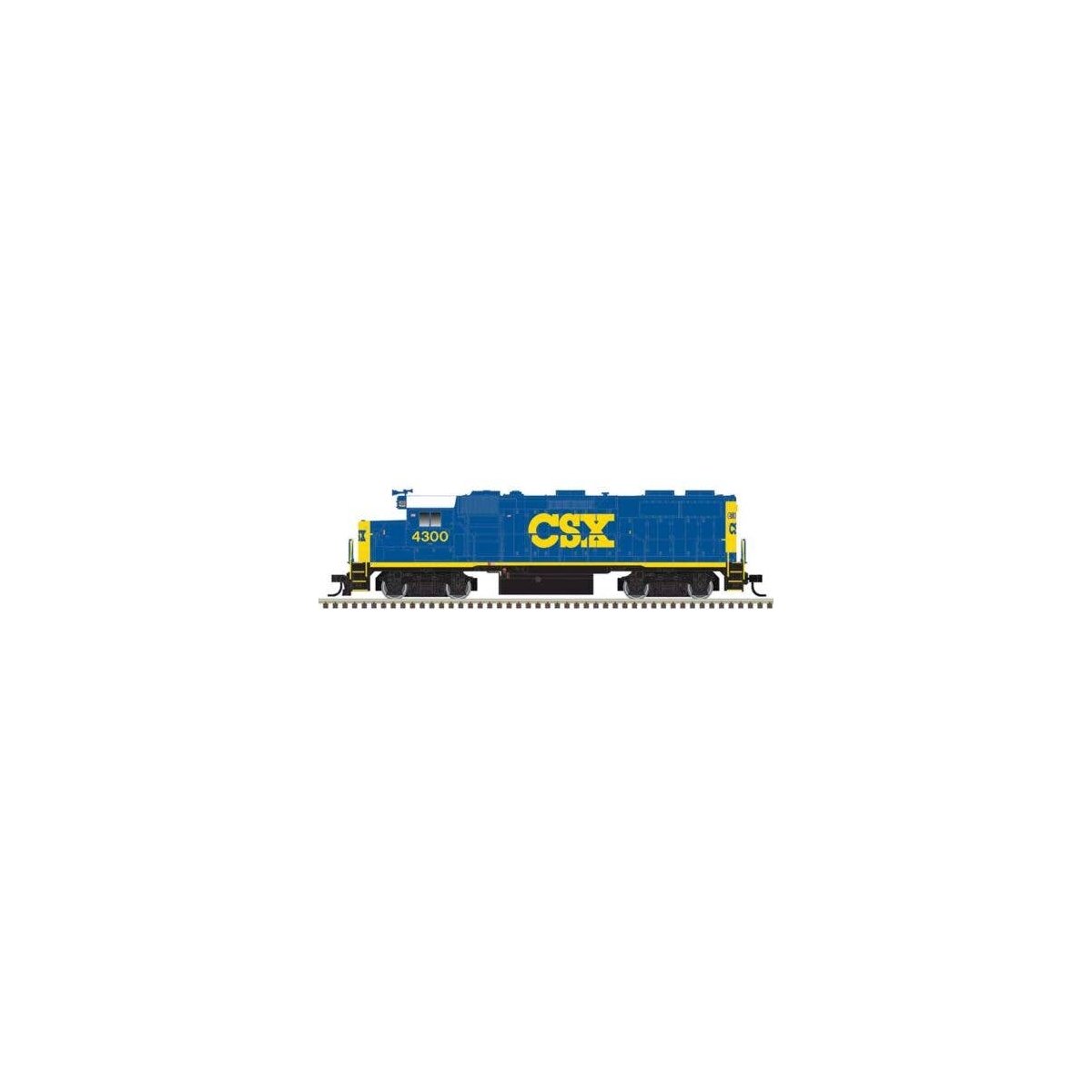 EMD GP39-2 Phase I - Standard DC - Master(R) Silver -- CSX 4300 (YN3, blue, yellow), N, Atlas Model Railroad Co. 40005899