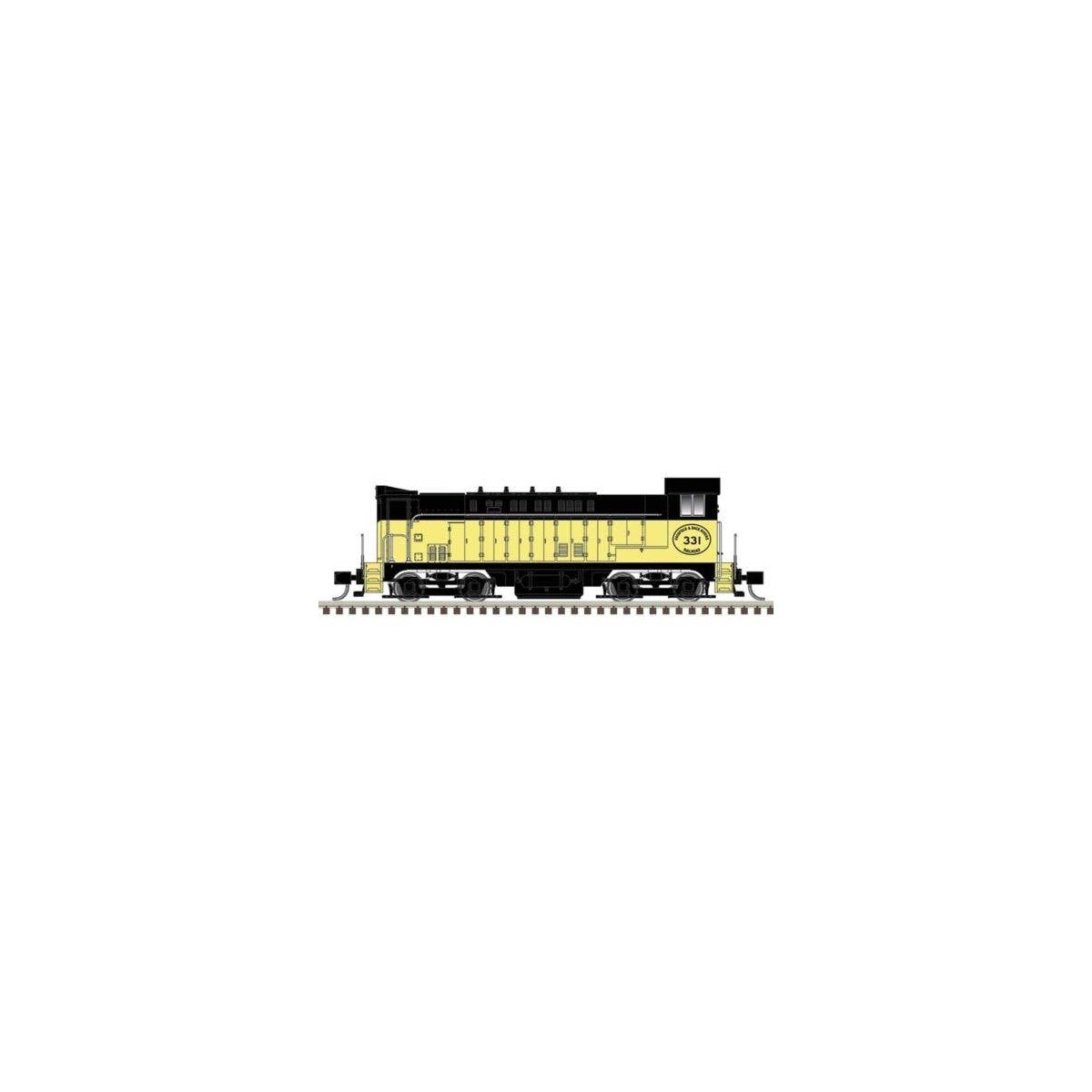 Baldwin VO1000 - Standard DC - Master(R) Silver -- Patapsco and Back Rivers 332 (yell, N, Atlas Model Railroad Co. 40005962