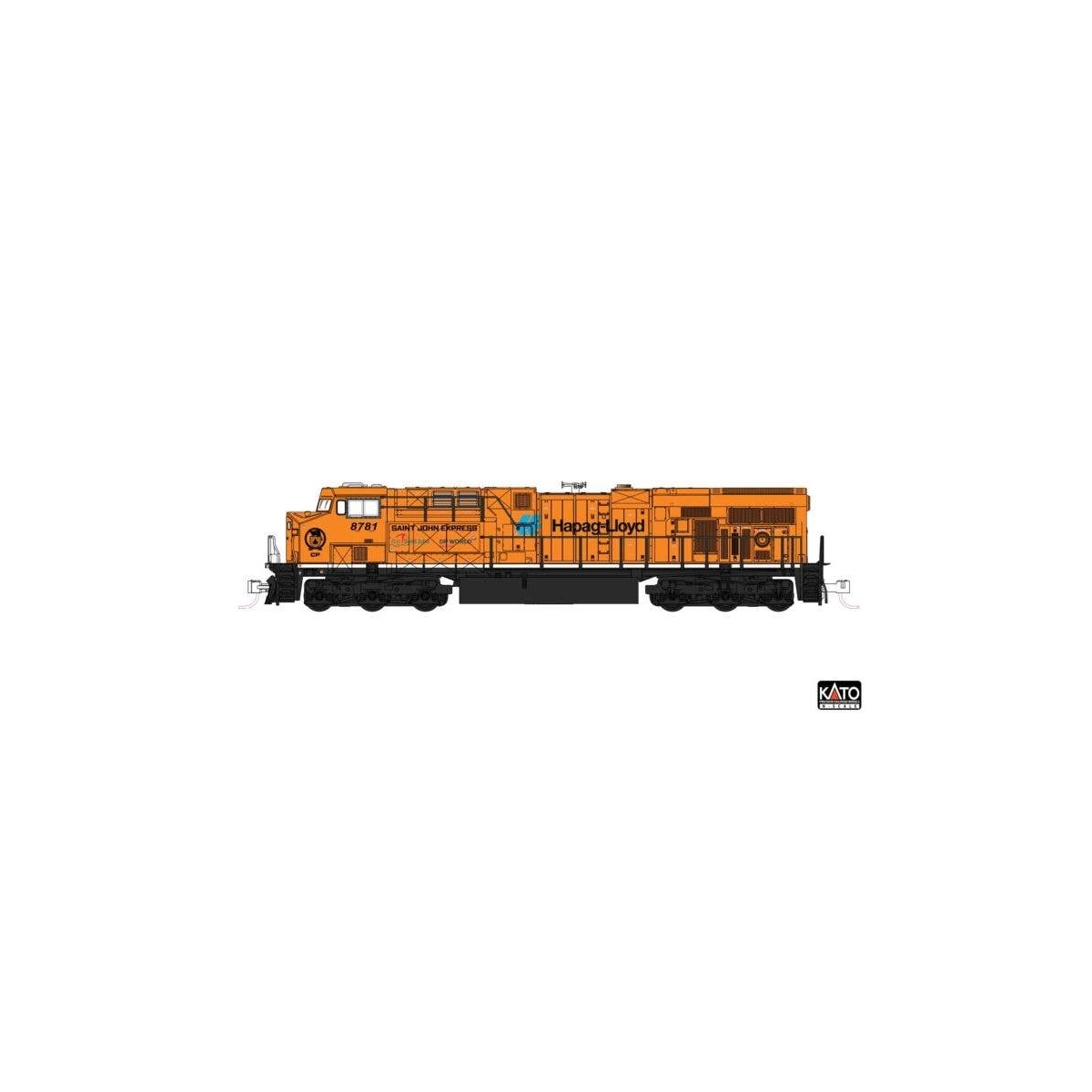 GE ES44AC GEVO - Sound and DCC -- Canadian Pacific 8781 (Hapag-Lloyd, orange, black, white), N, Kato USA Inc 1768961S