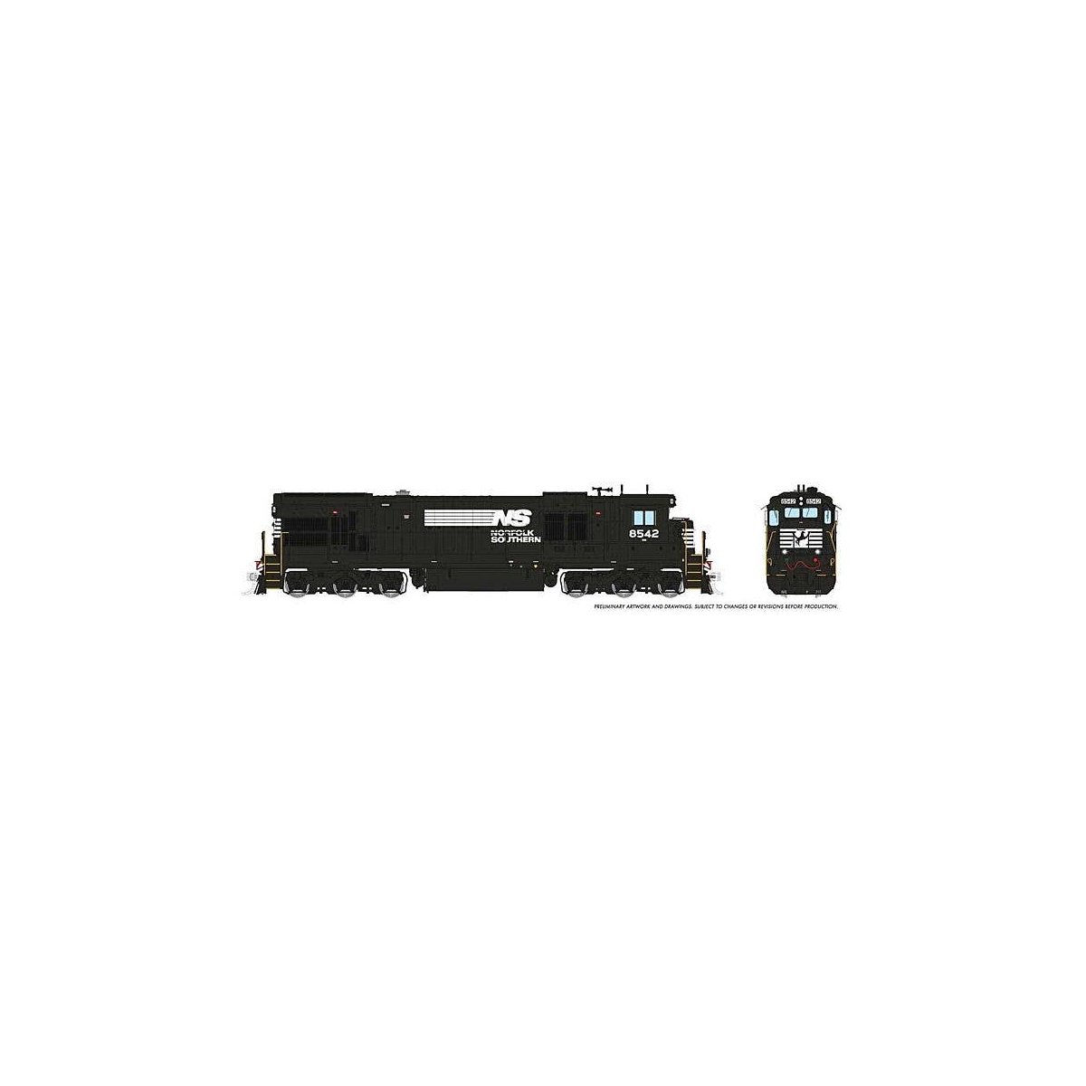 GE C36-7 - Standard DC -- Norfolk Southern 8535 (Claytor Scheme, black, white), HO, Rapido Trains Inc 42123