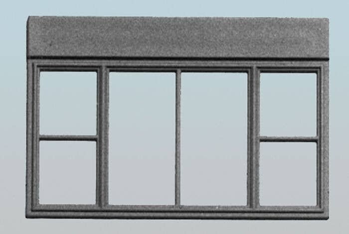 Talltown Modules -- 3 - Two Small End, Two Large Middle Windows, HO, Smalltown USA 7003