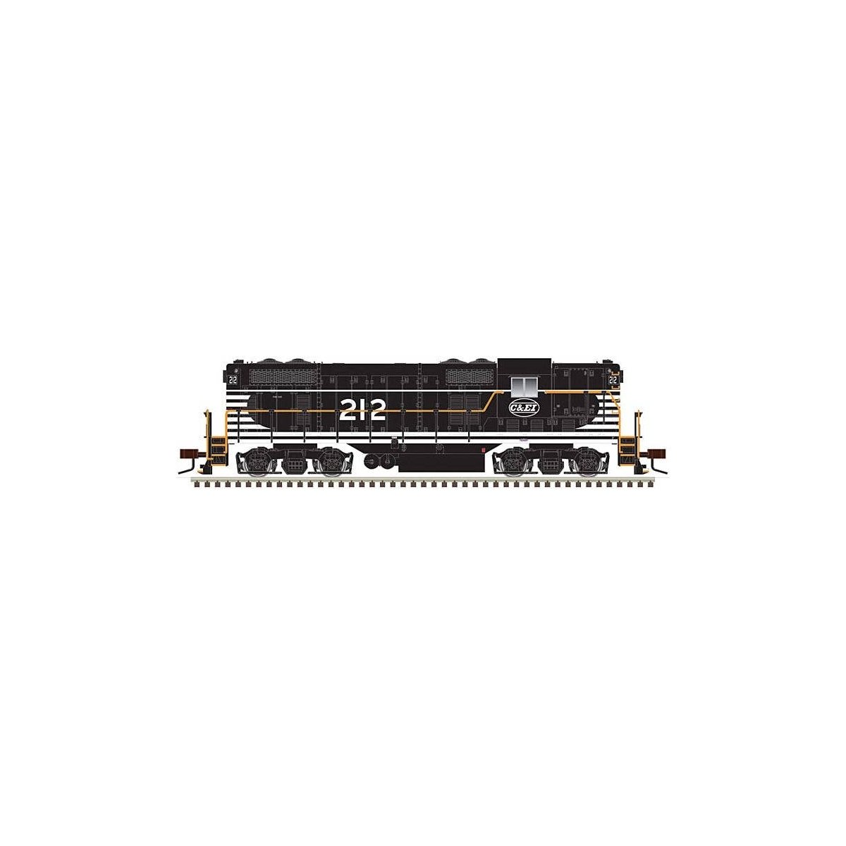 EMD GP7 - Standard DC - Classic(R) Silver -- Chicago & Eastern Illinois 215 (black, , HO, Atlas Model Railroad Co. 10003945
