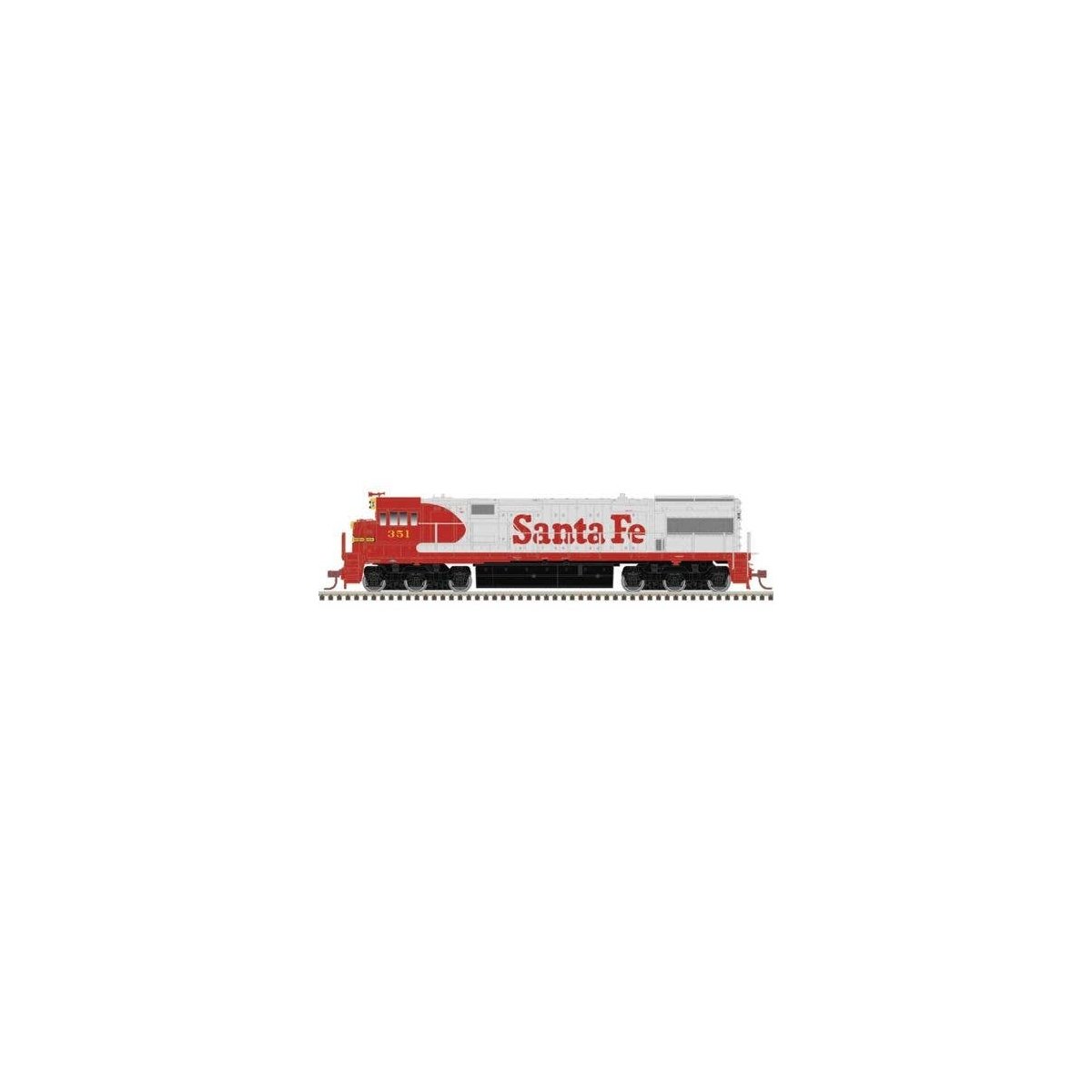 GE U28CG - Standard DC - Master(R) Silver -- Santa Fe 350 (Early Passenger Warbonnet, HO, Atlas Model Railroad Co. 10004600