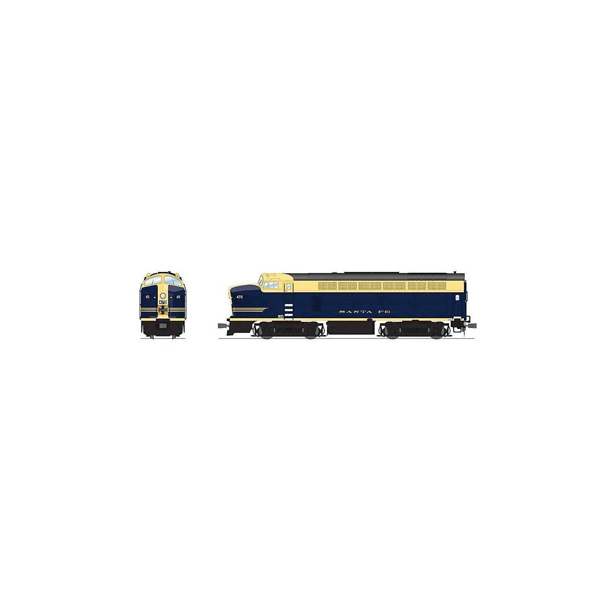 Baldwin RF16A Sharknose A - Sound & DCC - Paragon4(TM) -- Santa Fe 470C (Fantasy Scheme,, HO, Broadway Limited Imports 7699