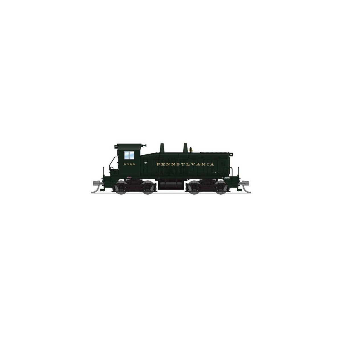 EMD SW7 - Standard DC - Stealth -- Pennsylvania Railroad 9387 (Brunswick Green, yellow), N, Broadway Limited Imports 9387