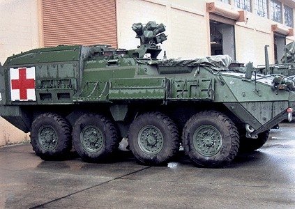 Modern US Army `Stryker` ICV Armored Fighting Vehicles -- M1133 Medical Evacuation Vehicle, HO, Trident Miniatures 87091
