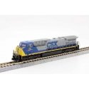 GE AC4400CW Low Numberboards - Standard DC -- CSX 77 (YN1, gray, blue, yellow), N, Kato USA Inc 1767043