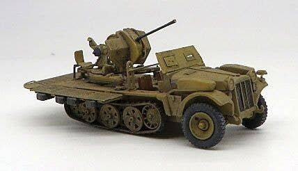 Former Germany Army WWII - SdKfz 10-Series Half-Track -- 10/4 with 2cm Anti-Aircraft Gun, HO, Trident Miniatures 87100