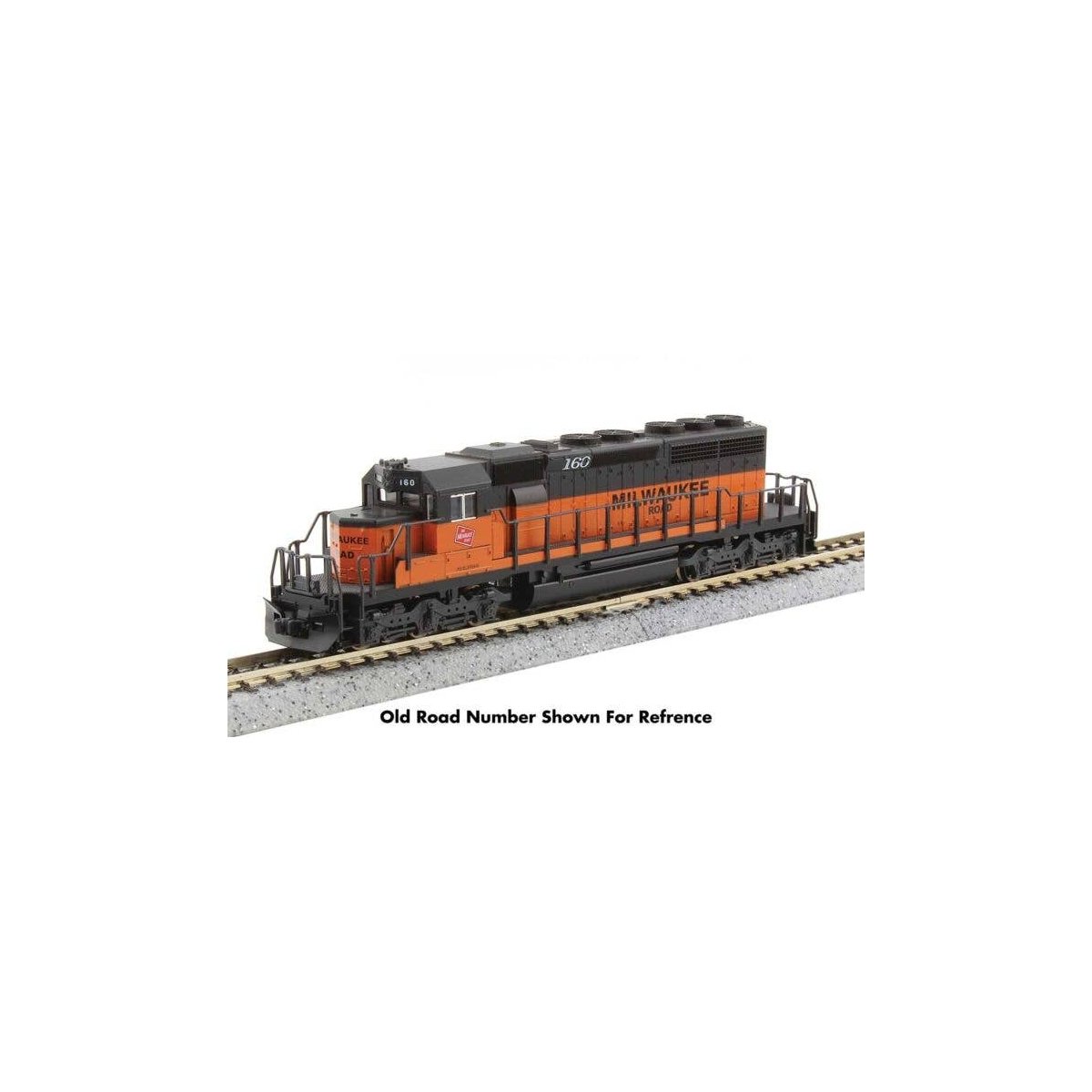 EMD SD40-2 Early Production - Standard DC -- Milwaukee Road 130 (orange, black, Large Lettering), N, Kato USA Inc 1764825