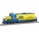 EMD GP9M - Standard DC -- Ontario Northland 1600 (yellow, blue Chevrons Logo), HO, WalthersTrainline 456
