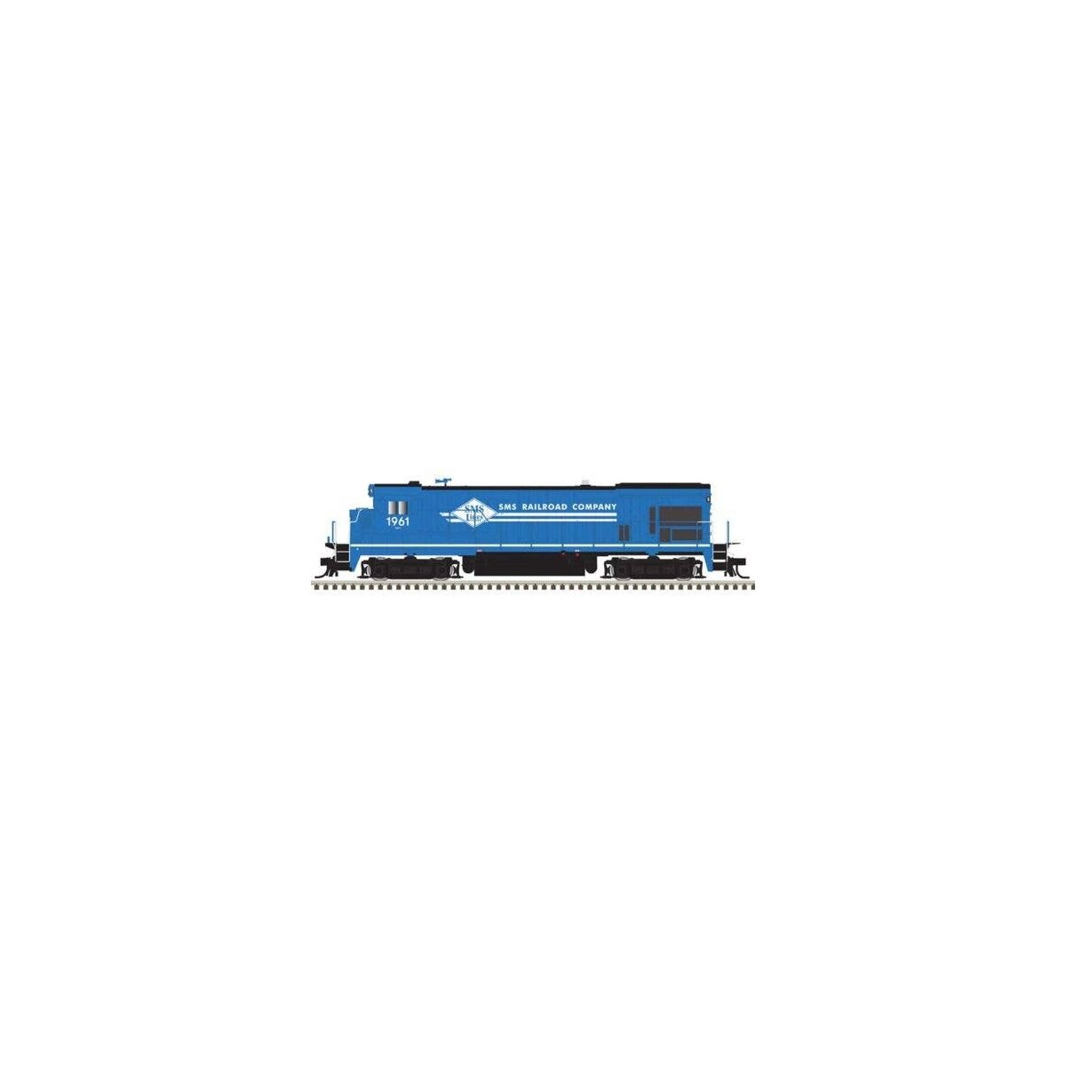 GE B23-7 Low Nose - Standard DC - Master(R) Silver -- SMS Lines 1961 (blue, white), HO, Atlas Model Railroad Co. 10004702