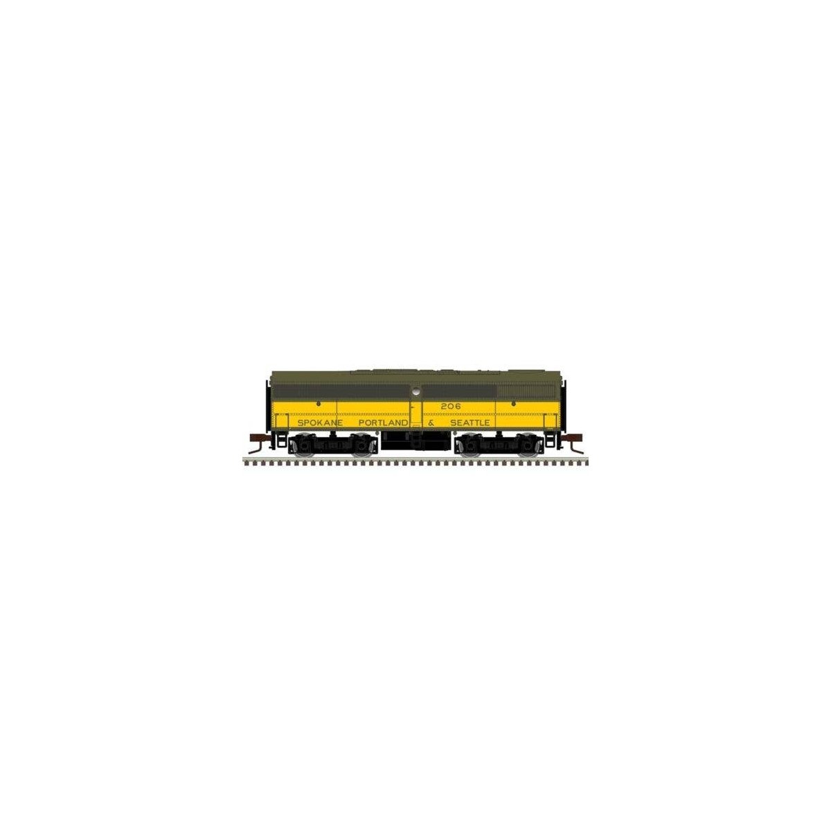 Alco FB1 - Standard DC - Master(R) Silver -- Spokane Portland & Seattle 206 (yellow, , N, Atlas Model Railroad Co. 40005083