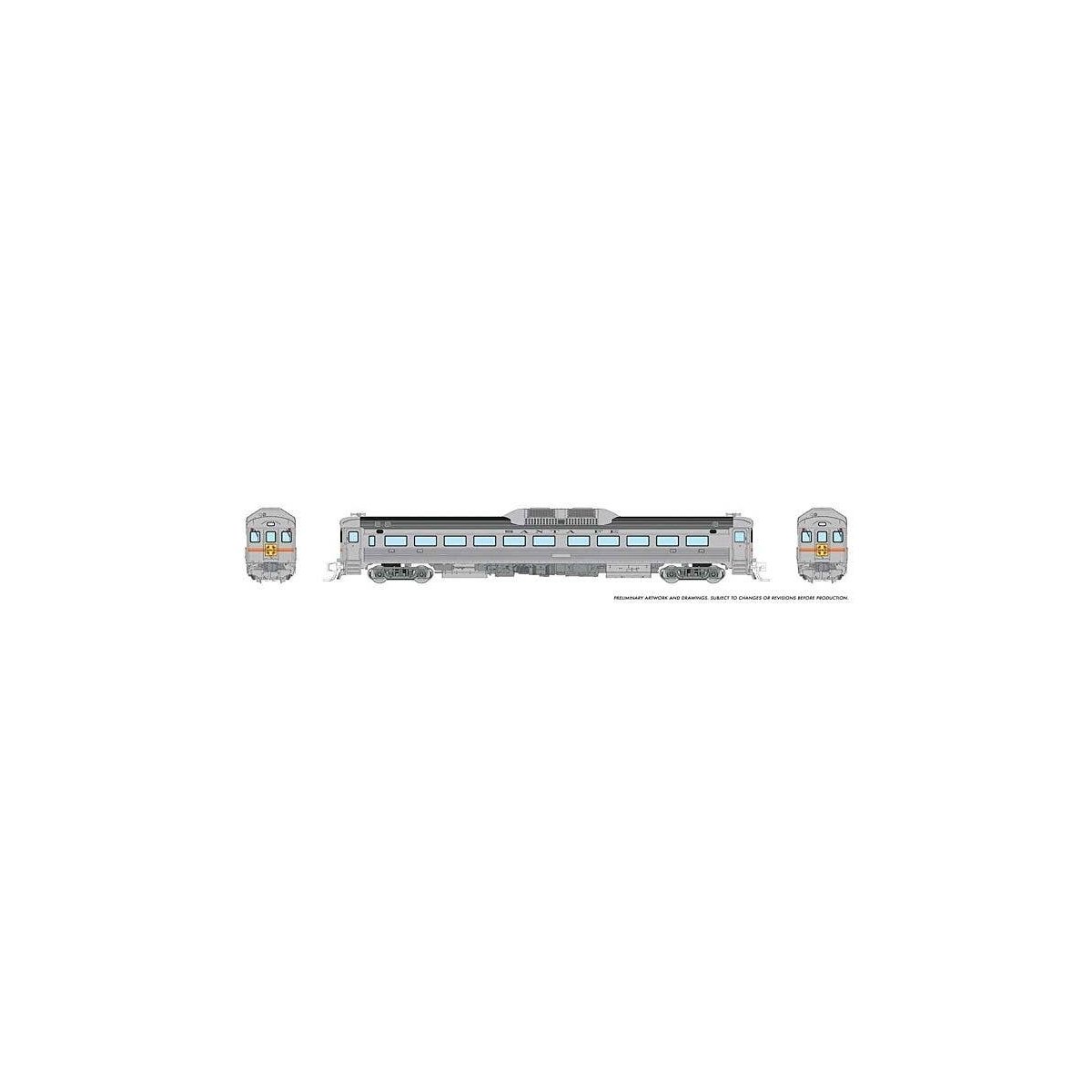Budd RDC-1 Phase 1 - Sound and DCC -- Santa Fe DC-191, DC-192 (silver, red, yellow, black), N, Rapido Trains Inc 516502