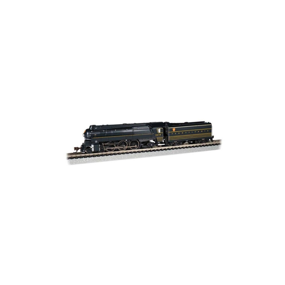 Streamlined Class K4 4-6-2 Pacific - Sound and DCC -- Pennsylvania Railroad 3678 (black, yell, N, Bachmann Industries 53953