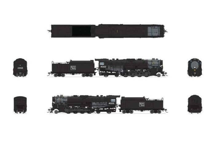 Class T1a 2-8-4 Berkshire with 4-Axle Tender - Standard DC - Stealth -- Boston & Maine 4, HO, Broadway Limited Imports 7795