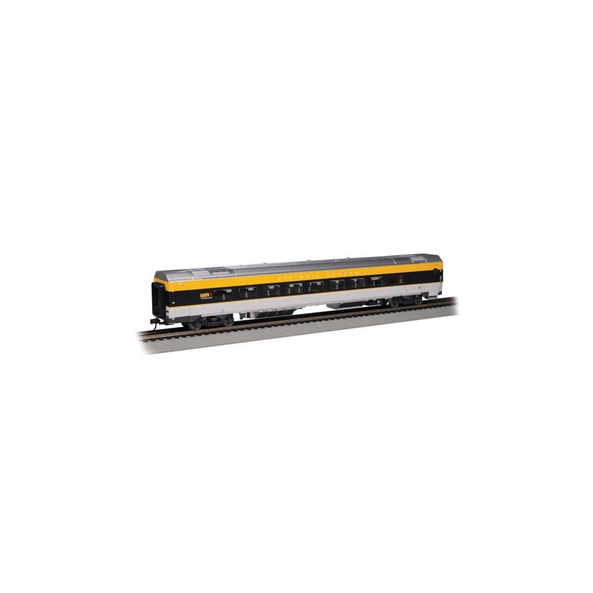 Siemens Venture Coach - VIA Version - Ready to Run -- VIA Rail Canada 2800 (gray, black, yel, HO, Bachmann Industries 74505