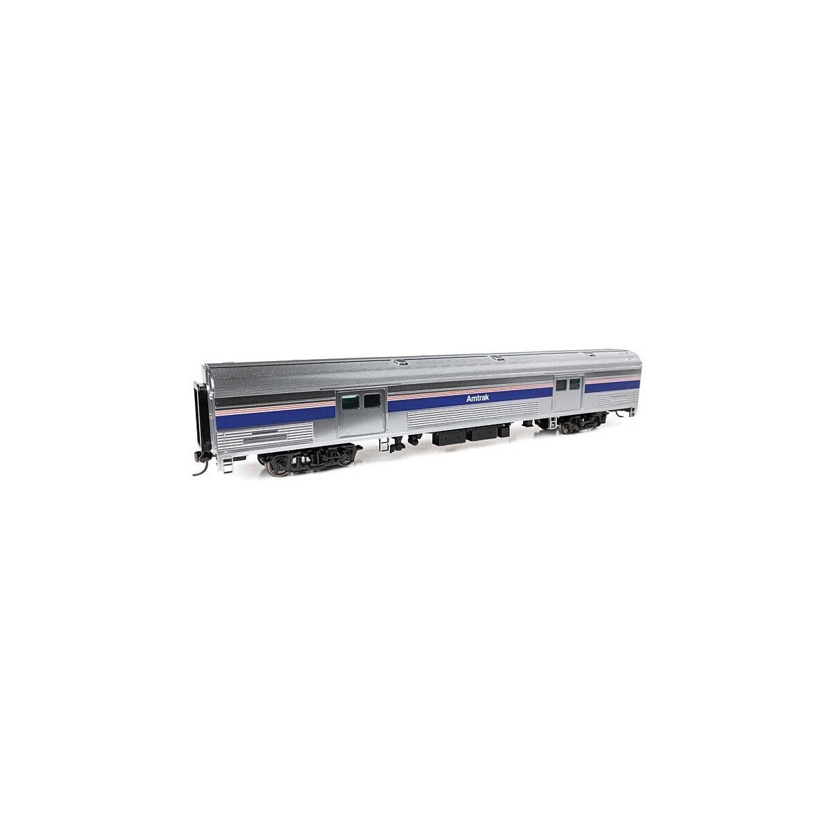 73′ Budd Baggage Car - Ready to Run -- Amtrak Phase IV (white lettering) Decal, HO, WalthersProto 13084
