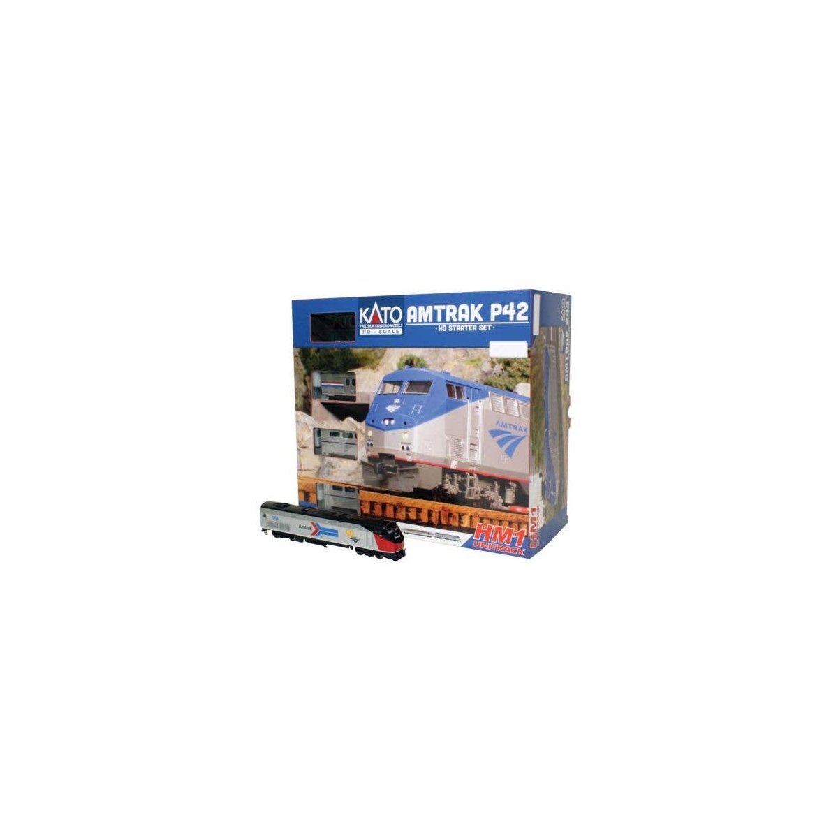 Amtrak P42 Superliner Starter Set - Standard DC -- Amtrak 161 (50th Phase I) Viewliner Baggage, 2 , HO, Kato USA Inc 303003