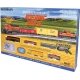 Roaring Rails Diesel Train Set - Sound and DCC -- BNSF Railway GP40, 3 Cars E-Z Track Oval, C, N, Bachmann Industries 24132
