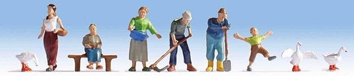 Farmers -- 6 Figures (Includes Accessories), HO, Walthers SceneMaster 6071