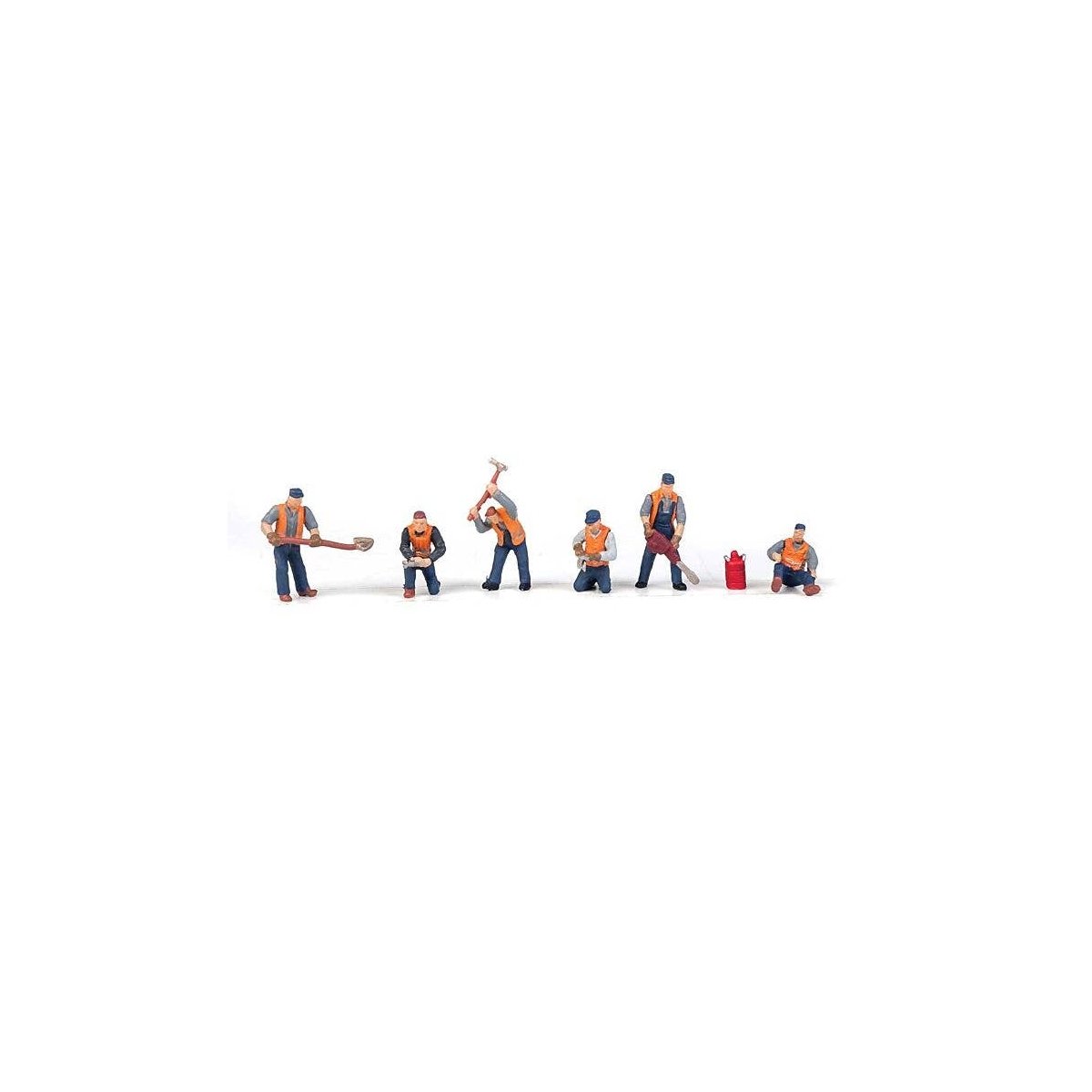 Railroad Track Workers -- Set 1 pkg(6), HO, Walthers SceneMaster 6066