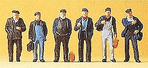 Industrial/Dock Workers pkg(6), HO, Preiser Kg 10350