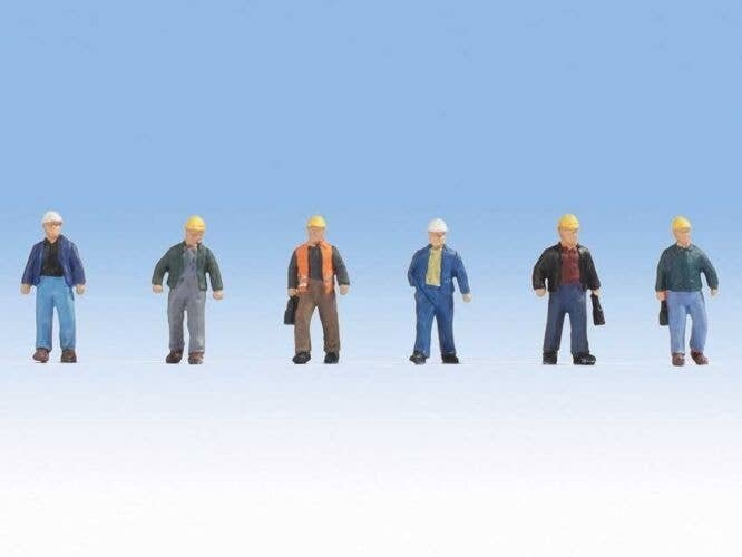 Construction Workers pkg(6) - Set 2, HO, Walthers SceneMaster 6047